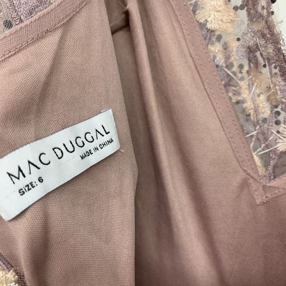 Mac Duggal Dress 20402 Floral Embroidered Long Sleeve Mesh Gown - Picture 16 of 16